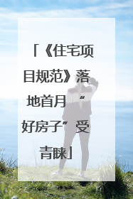 《住宅项目规范》落地首月 “好房子”受青睐