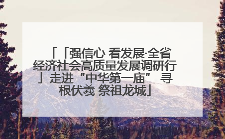 「强信心 看发展·全省经济社会高质量发展调研行」走进“中华第一庙” 寻根伏羲 祭祖龙城
