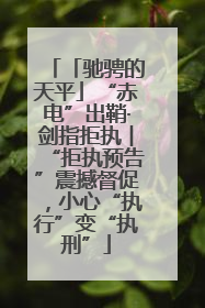 「驰骋的天平」“赤电”出鞘·剑指拒执︱“拒执预告”震撼督促，小心“执行”变“执刑”