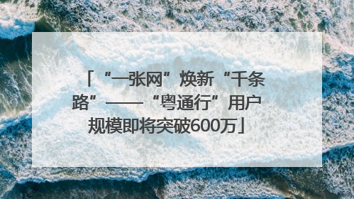 “一张网”焕新“千条路”——“粤通行”用户规模即将突破600万