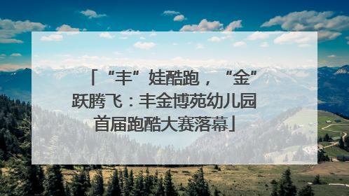 “丰”娃酷跑，“金”跃腾飞：丰金博苑幼儿园首届跑酷大赛落幕