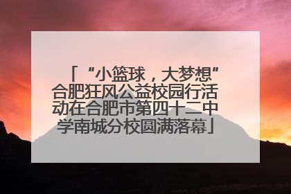 “小篮球，大梦想”合肥狂风公益校园行活动在合肥市第四十二中学南城分校圆满落幕