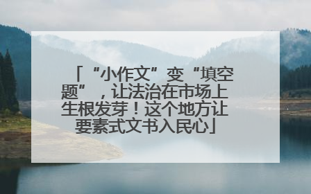 “小作文”变“填空题”，让法治在市场上生根发芽！这个地方让要素式文书入民心
