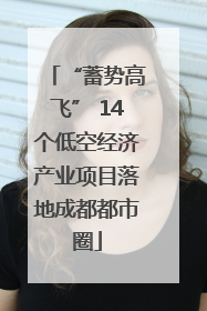 “蓄势高飞” 14个低空经济产业项目落地成都都市圈