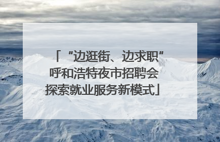 “边逛街、边求职” 呼和浩特夜市招聘会探索就业服务新模式