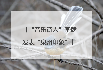 “音乐诗人”李健发表“泉州印象”
