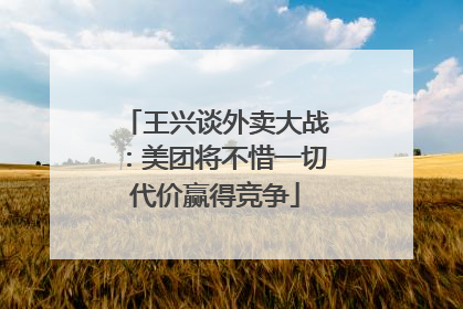王兴谈外卖大战：美团将不惜一切代价赢得竞争