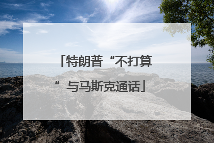 特朗普“不打算”与马斯克通话