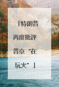 特朗普再度批评普京“在玩火”