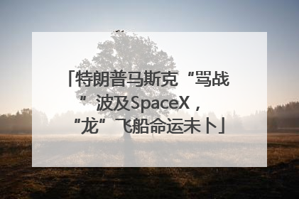 特朗普马斯克“骂战”波及SpaceX，“龙”飞船命运未卜