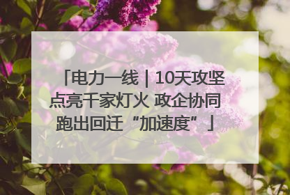 电力一线｜10天攻坚点亮千家灯火 政企协同跑出回迁“加速度”