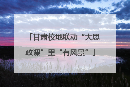 甘肃校地联动“大思政课”里“有风景”