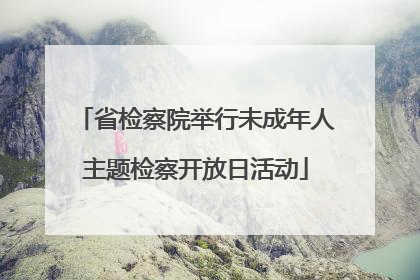 省检察院举行未成年人主题检察开放日活动