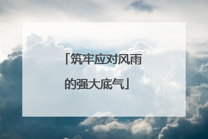 筑牢应对风雨的强大底气