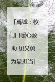 禹城：校门口暖心救助 见义勇为显担当
