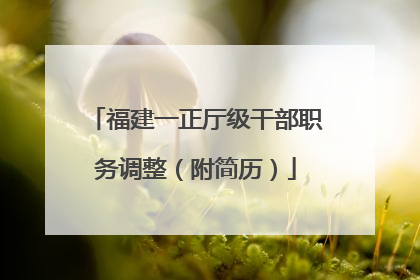 福建一正厅级干部职务调整（附简历）