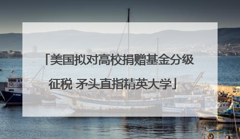 美国拟对高校捐赠基金分级征税 矛头直指精英大学