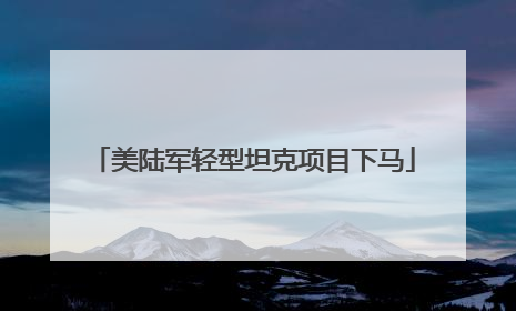 美陆军轻型坦克项目下马