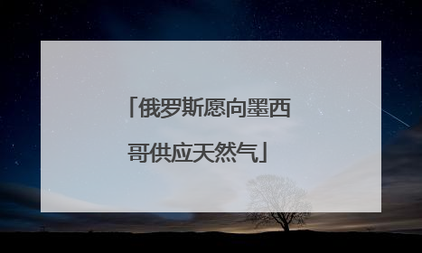 俄罗斯愿向墨西哥供应天然气