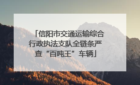 信阳市交通运输综合行政执法支队全链条严查“百吨王”车辆