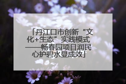 丹江口市创新“文化+生态”实践模式——畅春园项目润民心护碧水显成效