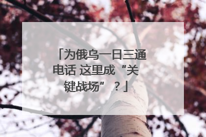 为俄乌一日三通电话 这里成“关键战场”？