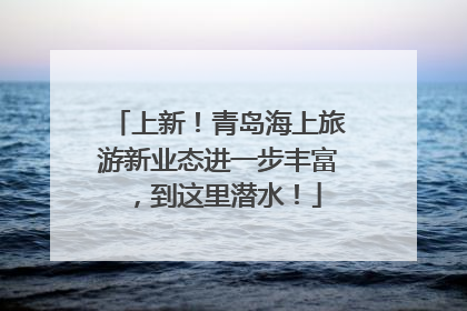 上新！青岛海上旅游新业态进一步丰富，到这里潜水！