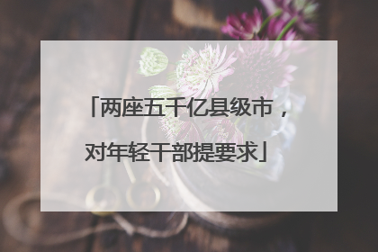 两座五千亿县级市，对年轻干部提要求