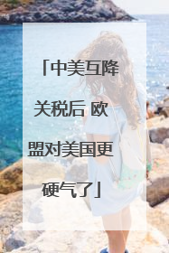 中美互降关税后 欧盟对美国更硬气了