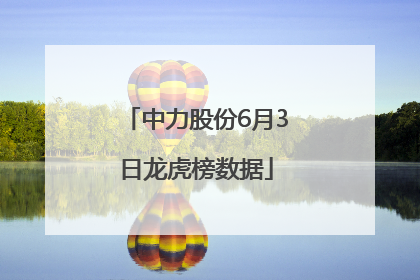 中力股份6月3日龙虎榜数据