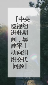 中央巡视组进驻期间，吴建平主动向组织交代问题