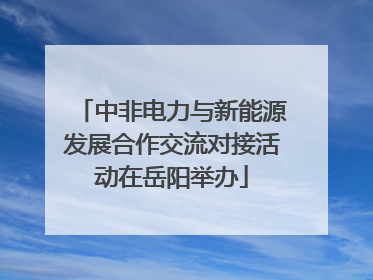 中非电力与新能源发展合作交流对接活动在岳阳举办