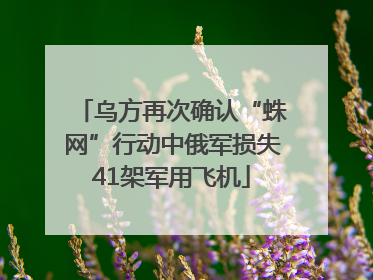 乌方再次确认“蛛网”行动中俄军损失41架军用飞机
