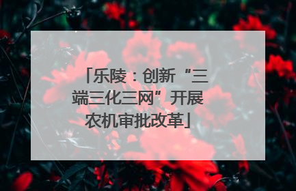 乐陵：创新“三端三化三网”开展农机审批改革
