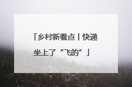 乡村新看点丨快递坐上了“飞的”
