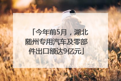 今年前5月，湖北随州专用汽车及零部件出口额达9亿元