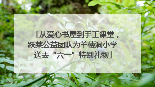 从爱心书屋到手工课堂，跃莱公益团队为羊楼洞小学送去“六一”特别礼物