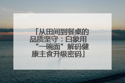 从田间到餐桌的品质坚守：白象用“一碗面”解码健康主食升级密码
