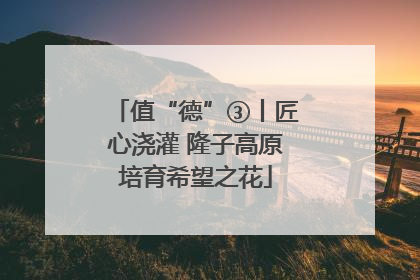 值“德”③丨匠心浇灌 隆子高原培育希望之花