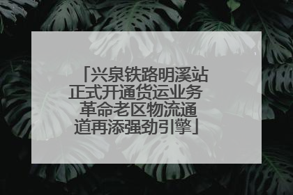 兴泉铁路明溪站正式开通货运业务 革命老区物流通道再添强劲引擎