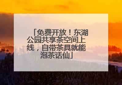 免费开放！东湖公园共享茶空间上线，自带茶具就能泡茶话仙