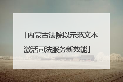 内蒙古法院以示范文本激活司法服务新效能