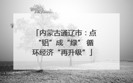内蒙古通辽市：点“铝”成“绿” 循环经济“再升级”