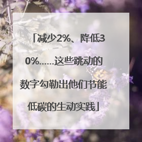 减少2%、降低30%……这些跳动的数字勾勒出他们节能低碳的生动实践