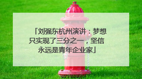 刘强东杭州演讲：梦想只实现了三分之一，坚信永远是青年企业家