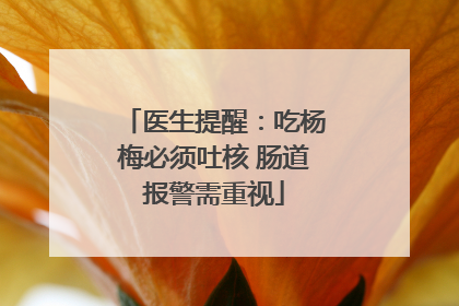 医生提醒：吃杨梅必须吐核 肠道报警需重视