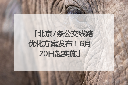 北京7条公交线路优化方案发布！6月20日起实施