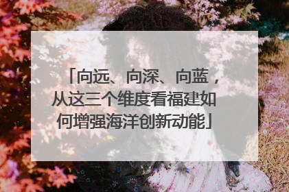 向远、向深、向蓝，从这三个维度看福建如何增强海洋创新动能