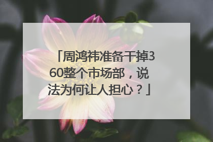 周鸿祎准备干掉360整个市场部，说法为何让人担心？