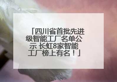 四川省首批先进级智能工厂名单公示 长虹8家智能工厂榜上有名！